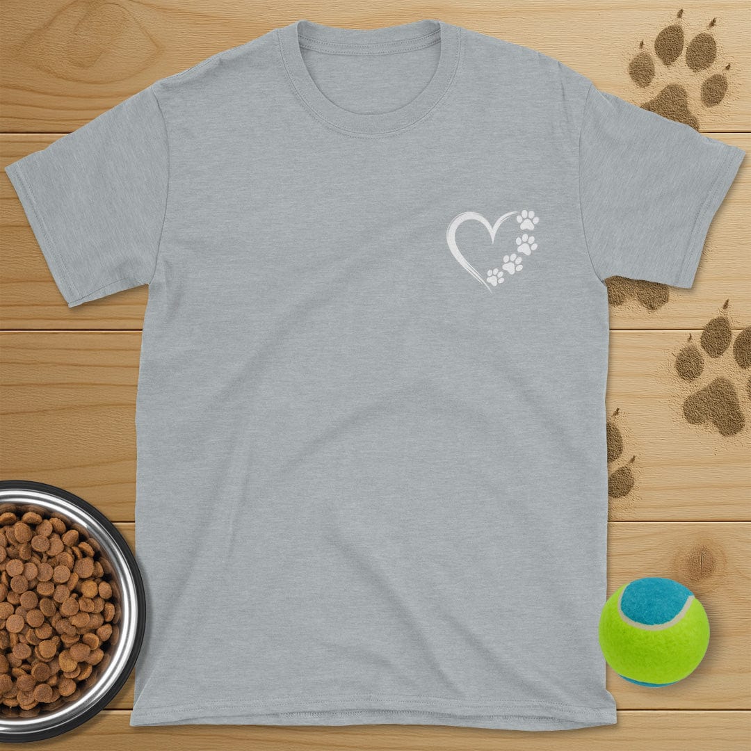 Heart and Dog Paws Badge T-Shirt