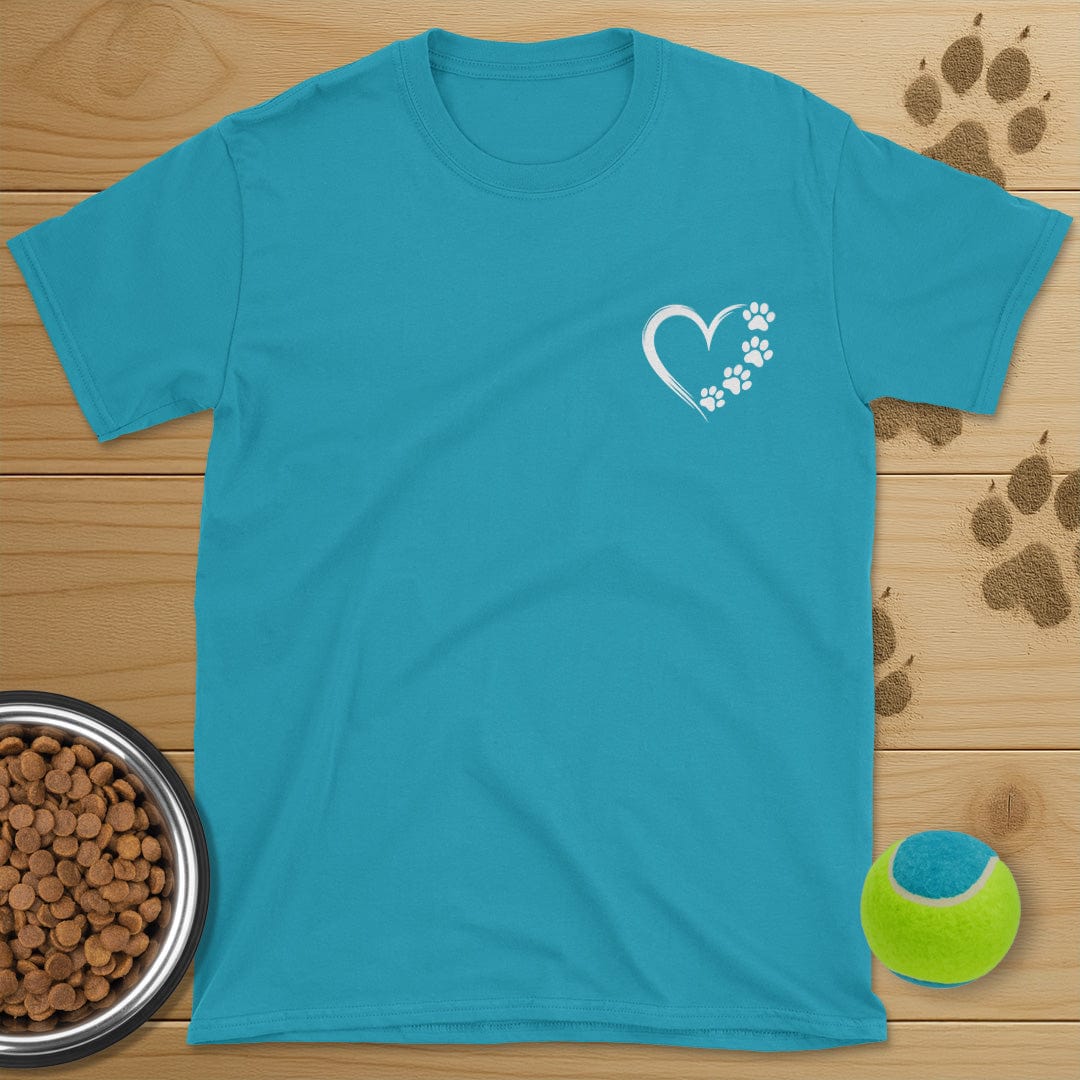 Heart and Dog Paws Badge T-Shirt
