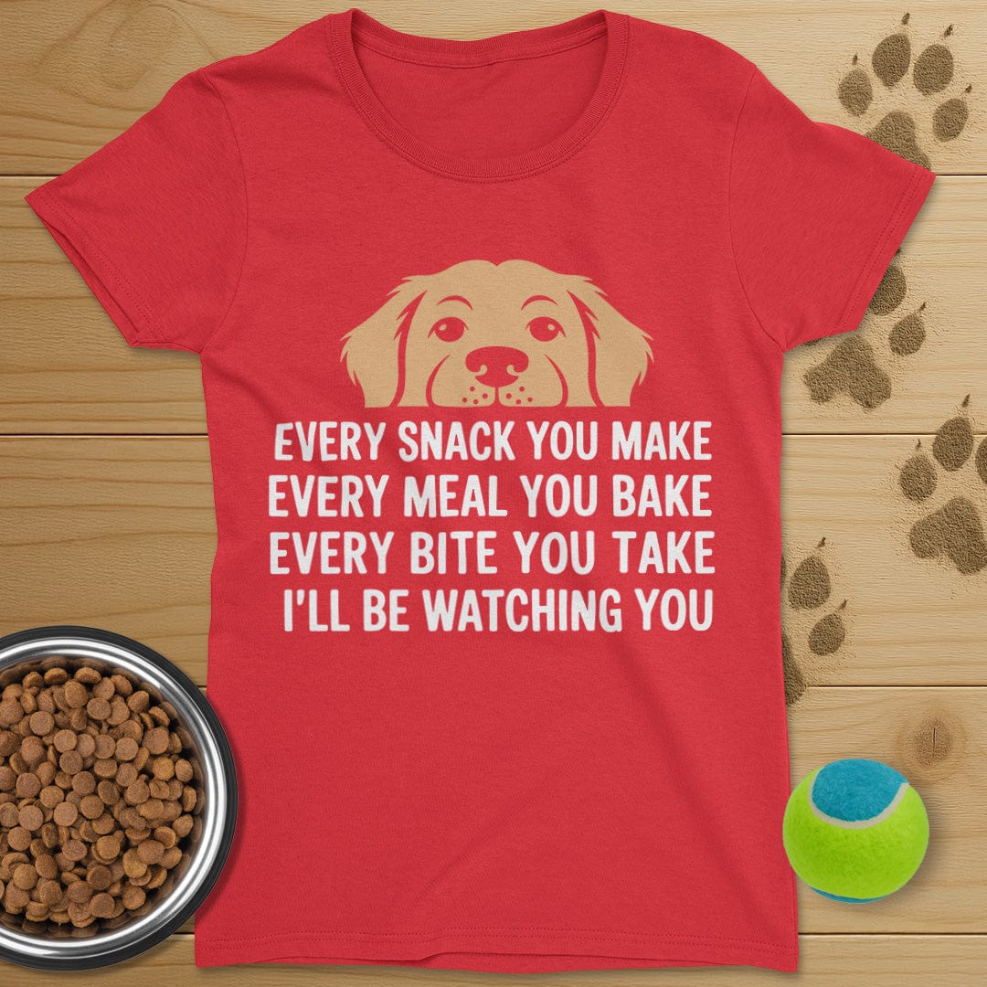 I'll Be Watching You Dog T-Shirt-Womens