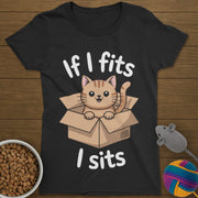 If I Fits I Sits Cat T-Shirt Womens