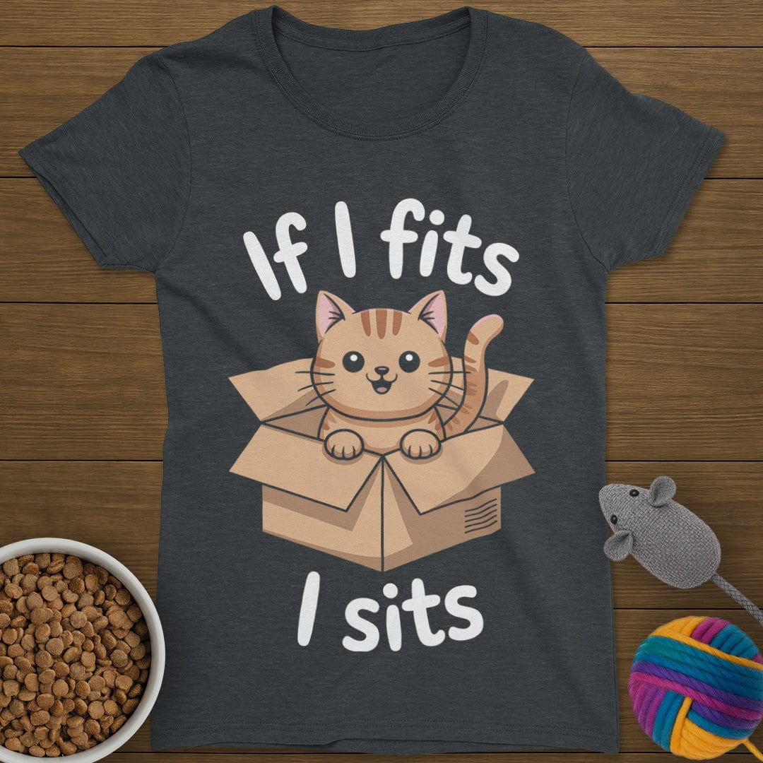 If I Fits I Sits Cat T-Shirt Womens