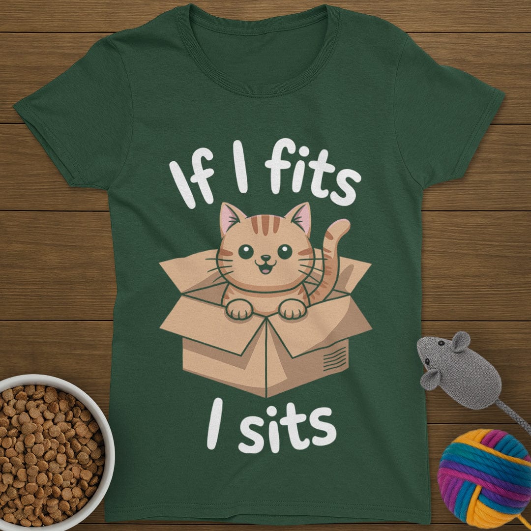 If I Fits I Sits Cat T-Shirt Womens