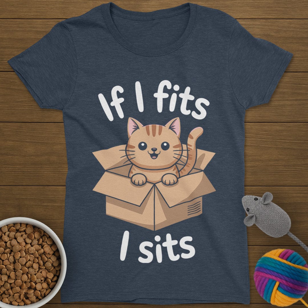 If I Fits I Sits Cat T-Shirt Womens
