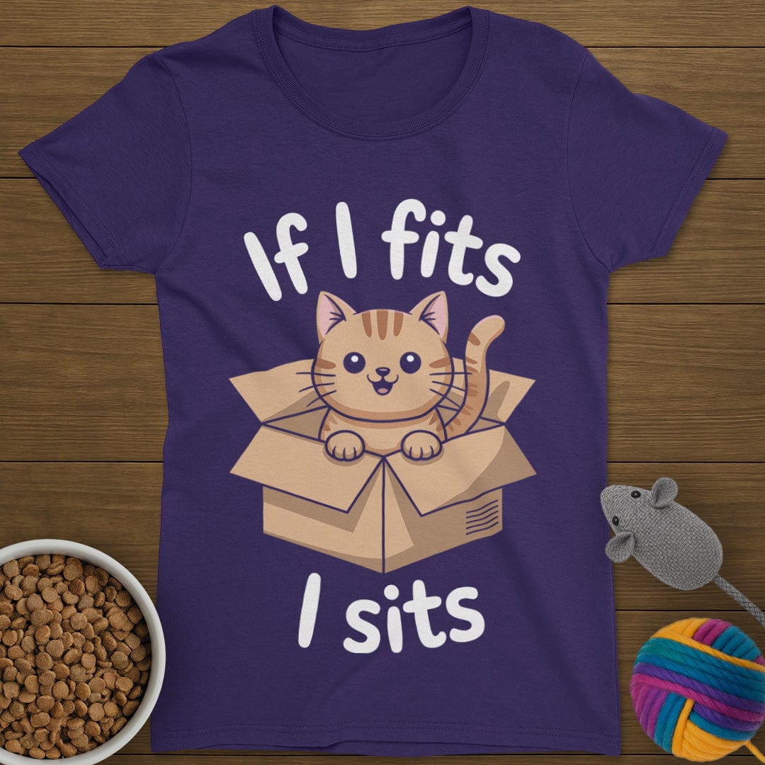 If I Fits I Sits Cat T-Shirt Womens