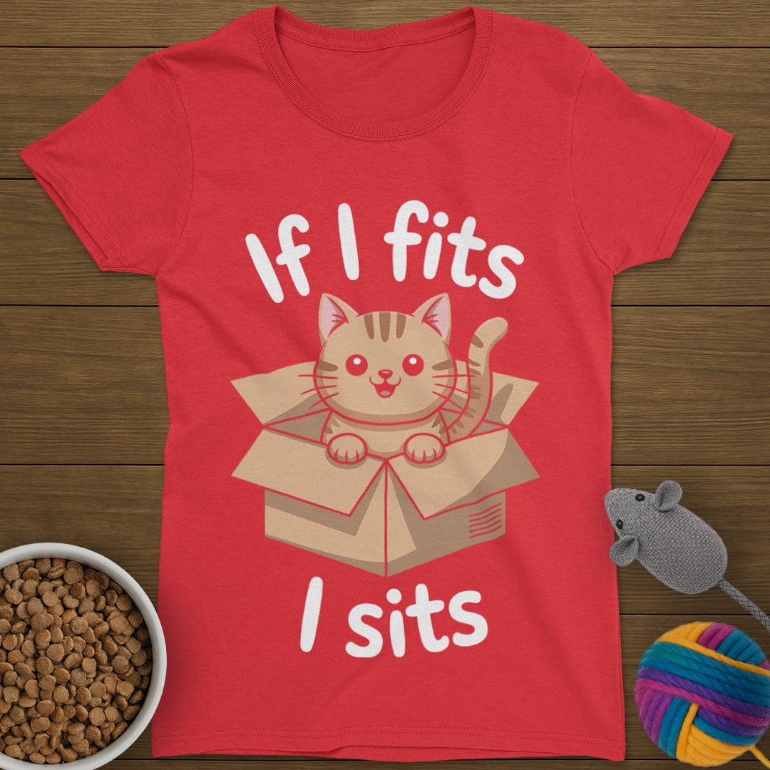 If I Fits I Sits Cat T-Shirt Womens
