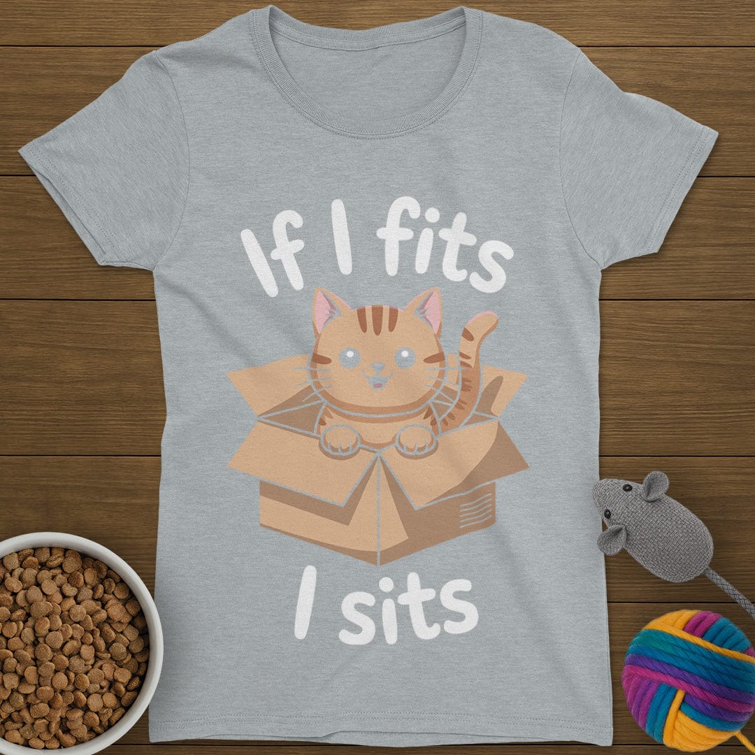 If I Fits I Sits Cat T-Shirt Womens