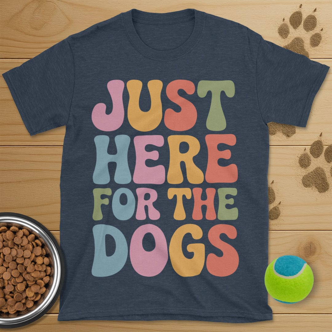 Just Here For The Dogs Retro T-Shirt