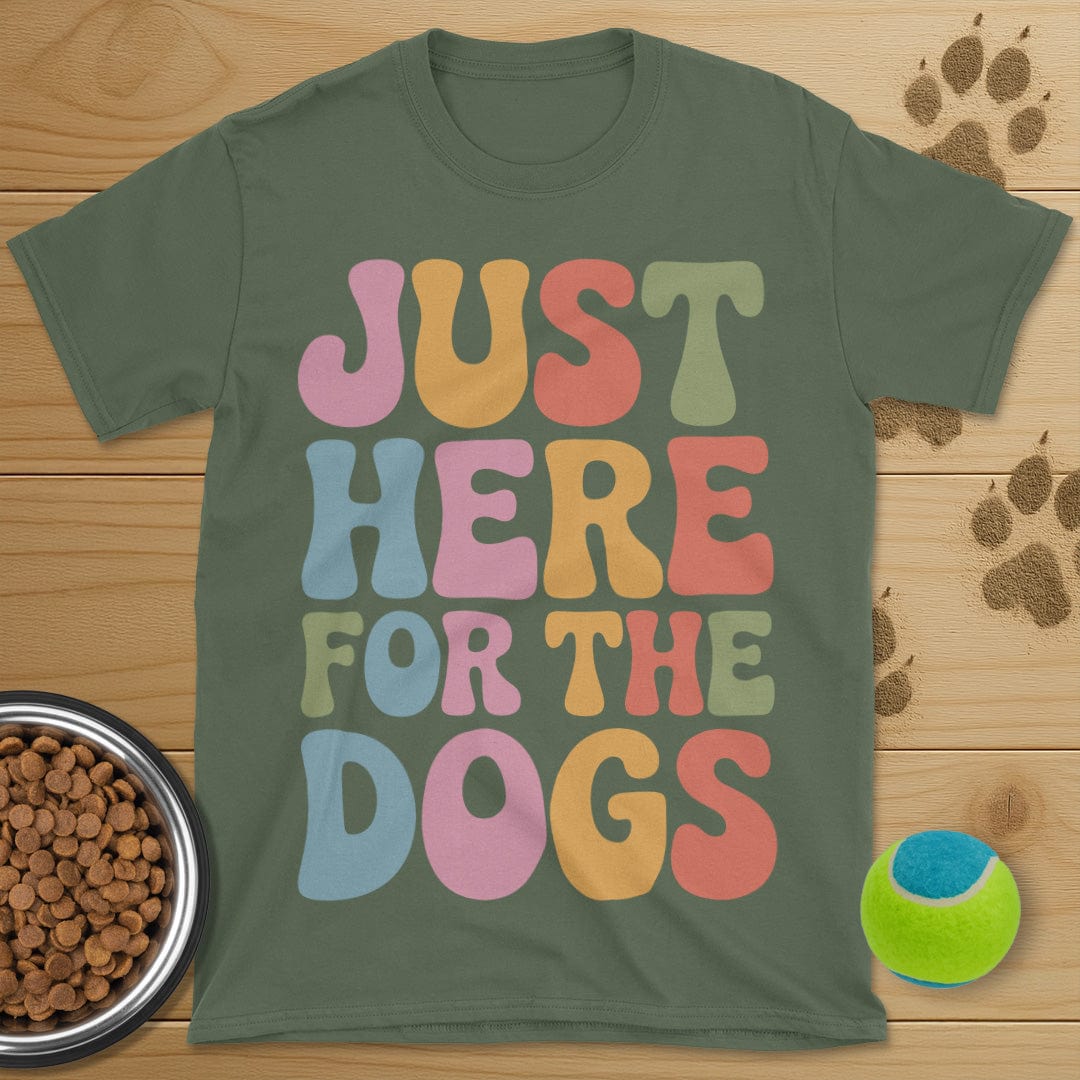 Just Here For The Dogs Retro T-Shirt