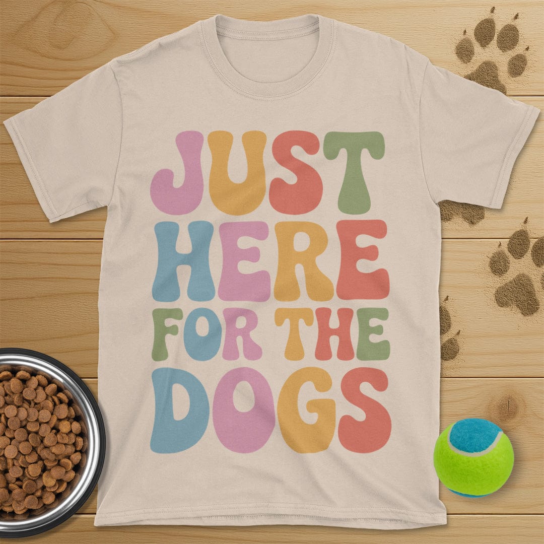 Just Here For The Dogs Retro T-Shirt
