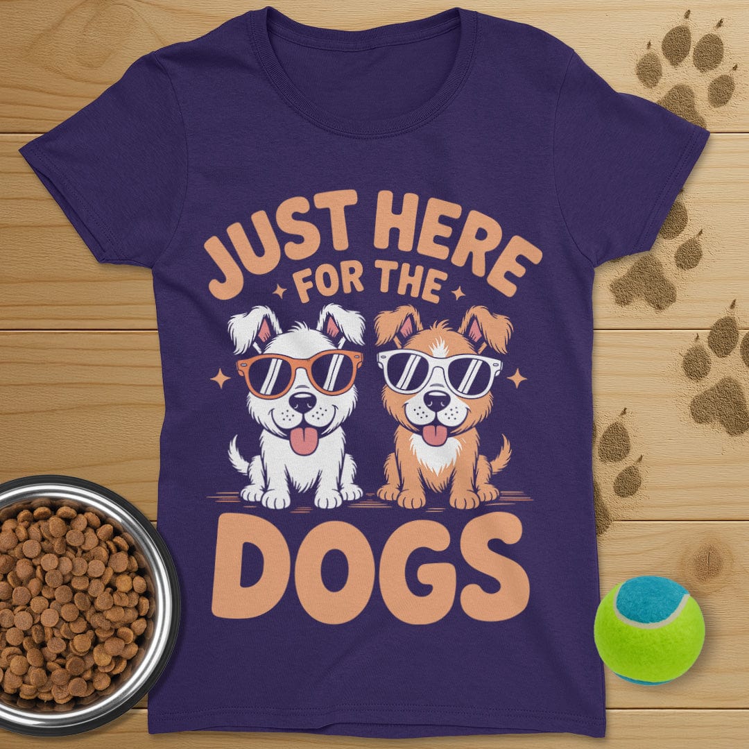 Just Here For The Dogs Tee-Womens