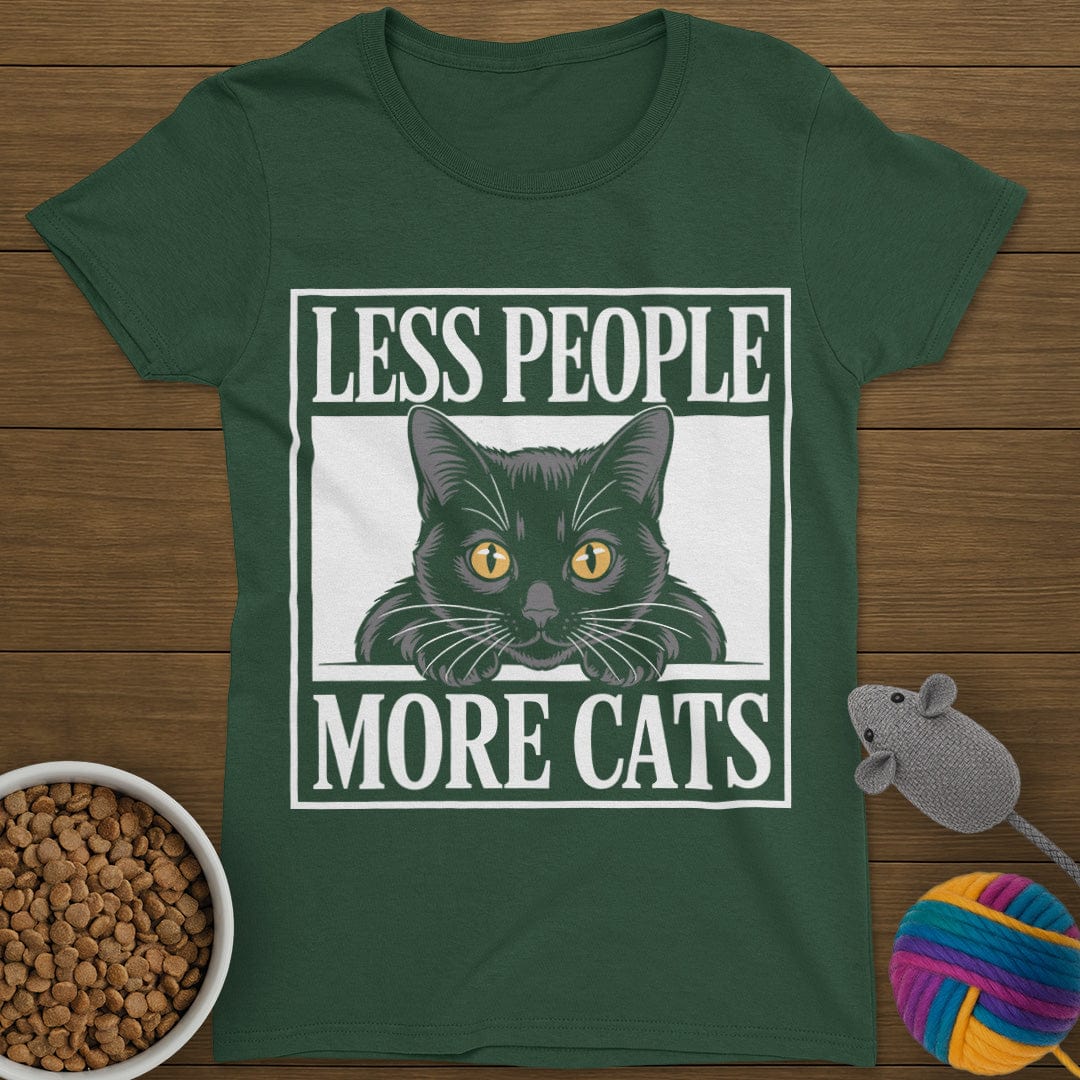 Less People More Cats T-Shirt Womens