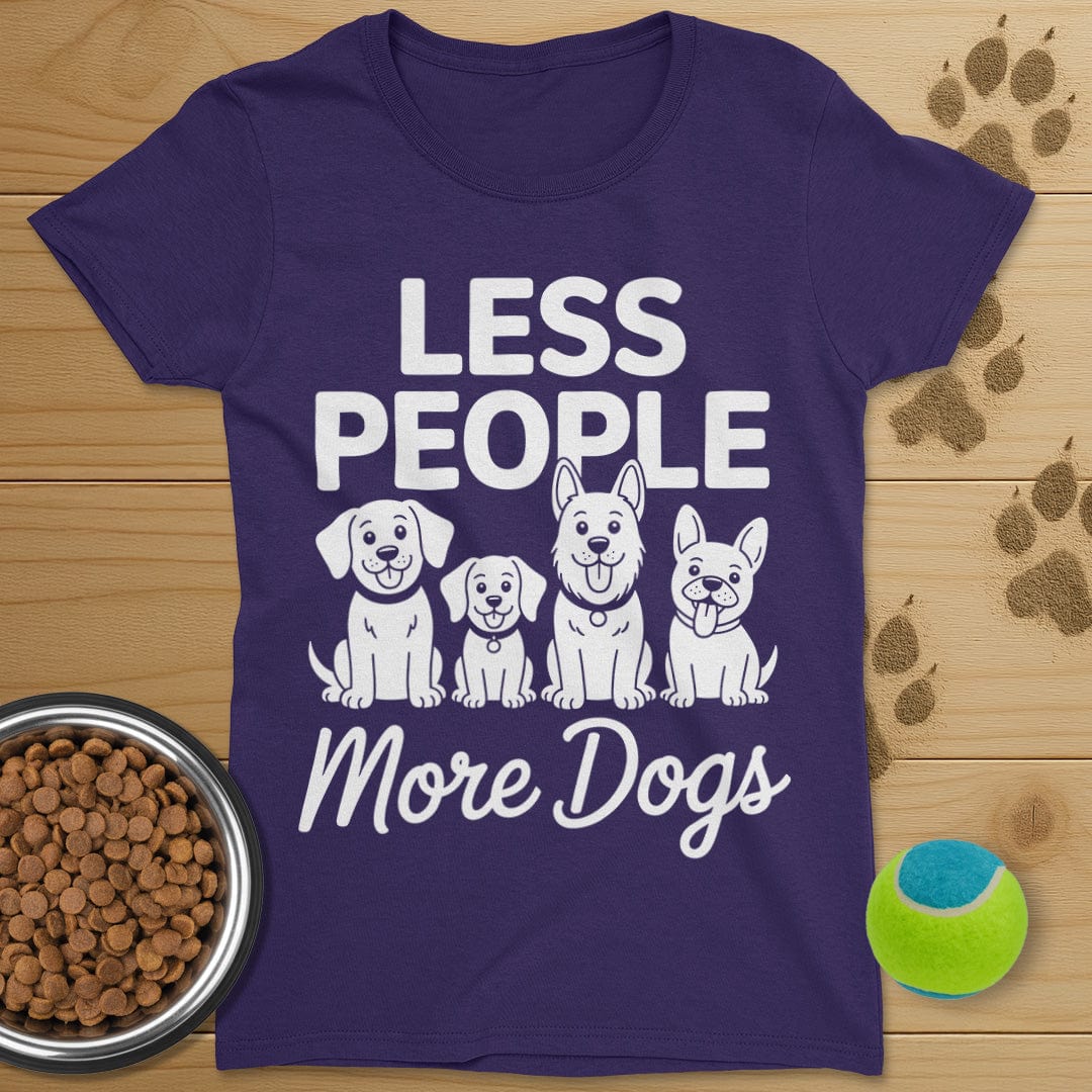 Less People More Dogs T-Shirt-Womens
