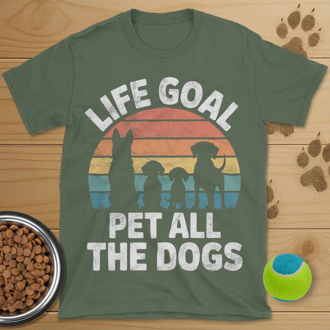 Life Goal Pet All The Dogs Distressed T-Shirt