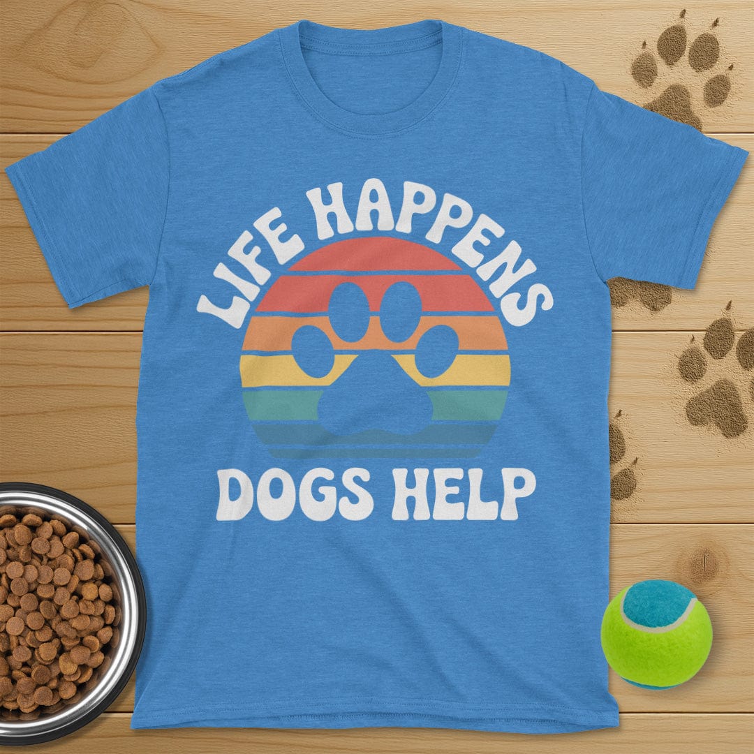 Life Happens Dogs Help Retro T-Shirt