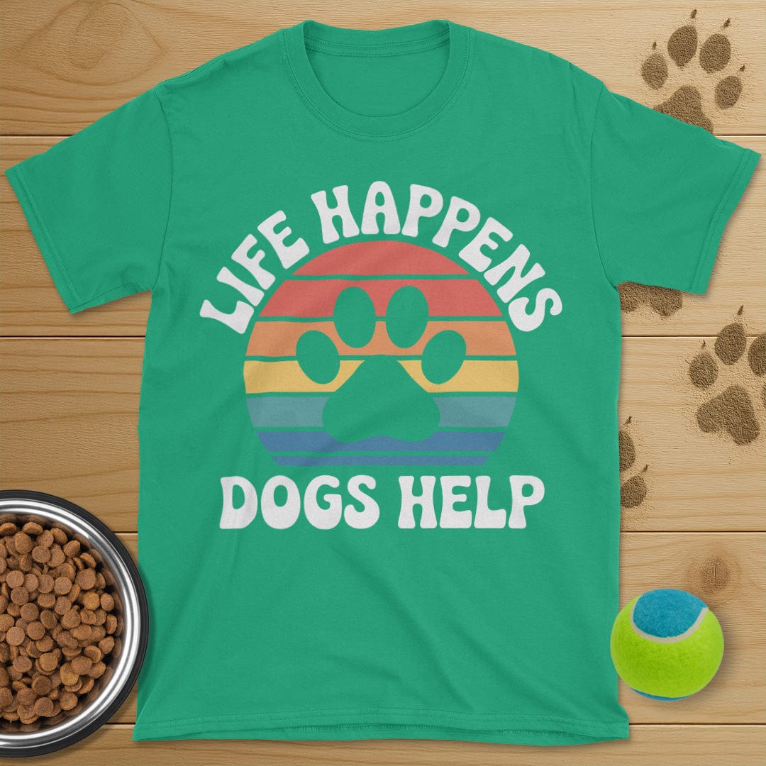 Life Happens Dogs Help Retro T-Shirt