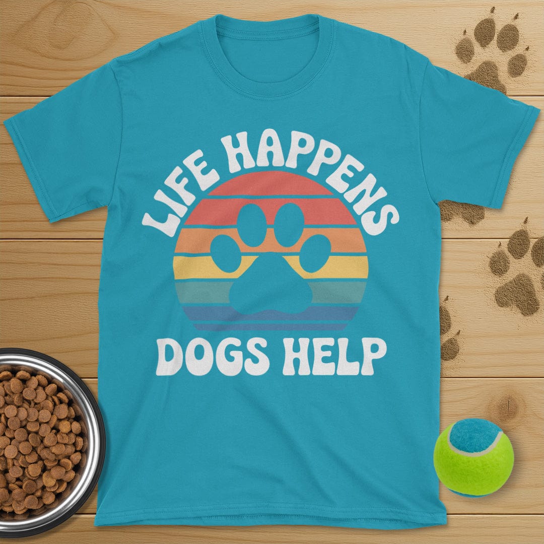 Life Happens Dogs Help Retro T-Shirt