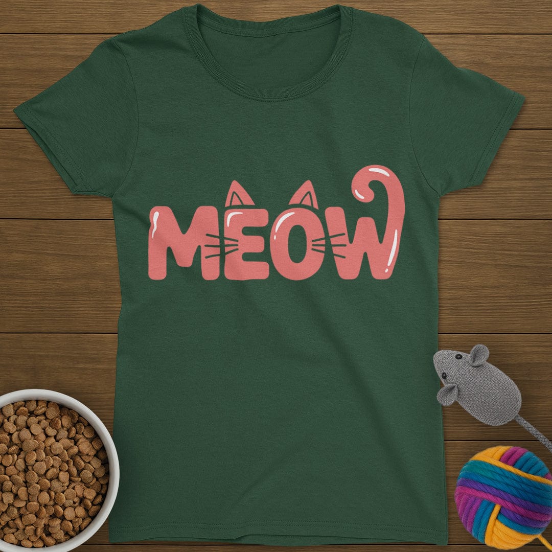 Meow Cat T-Shirt Womens