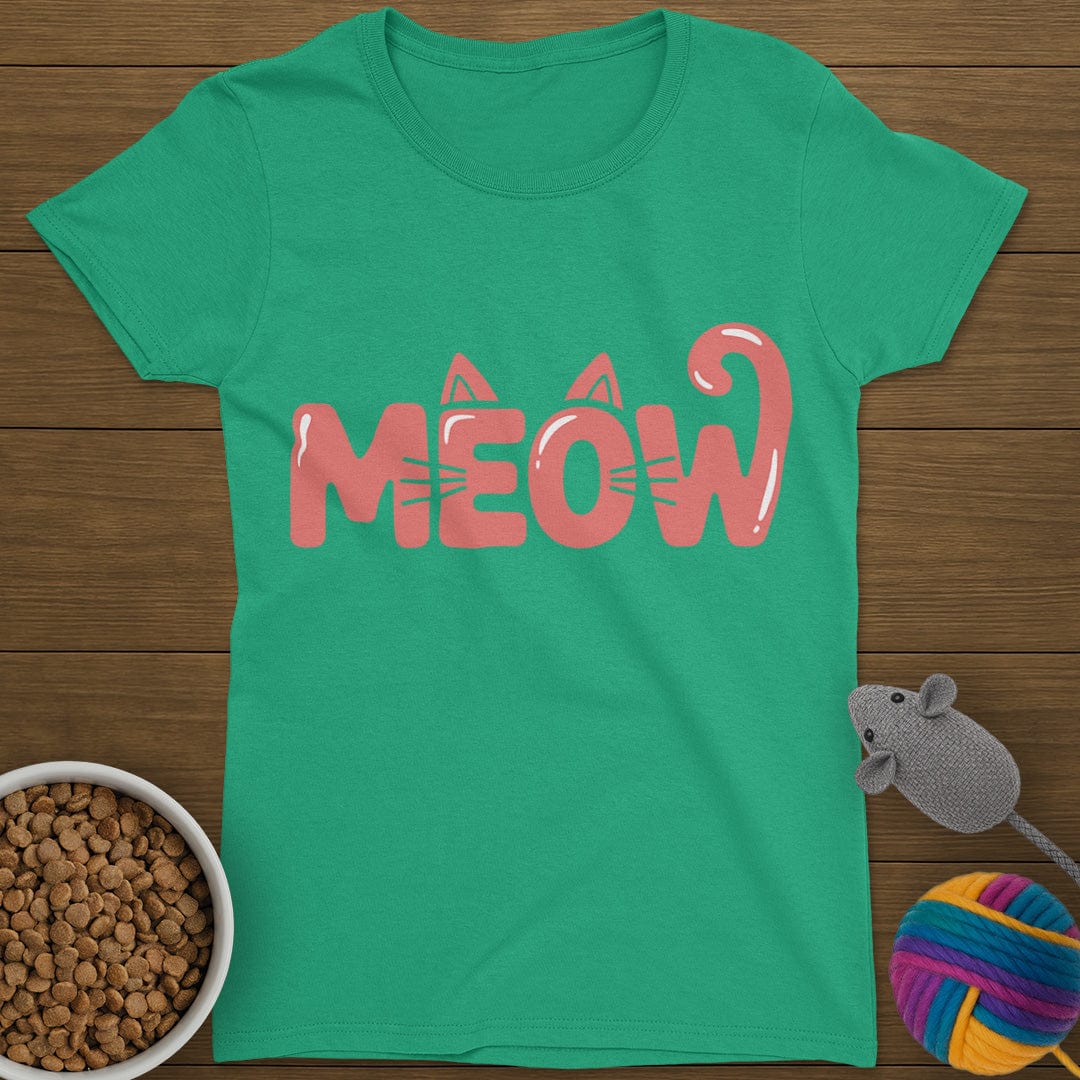 Meow Cat T-Shirt Womens