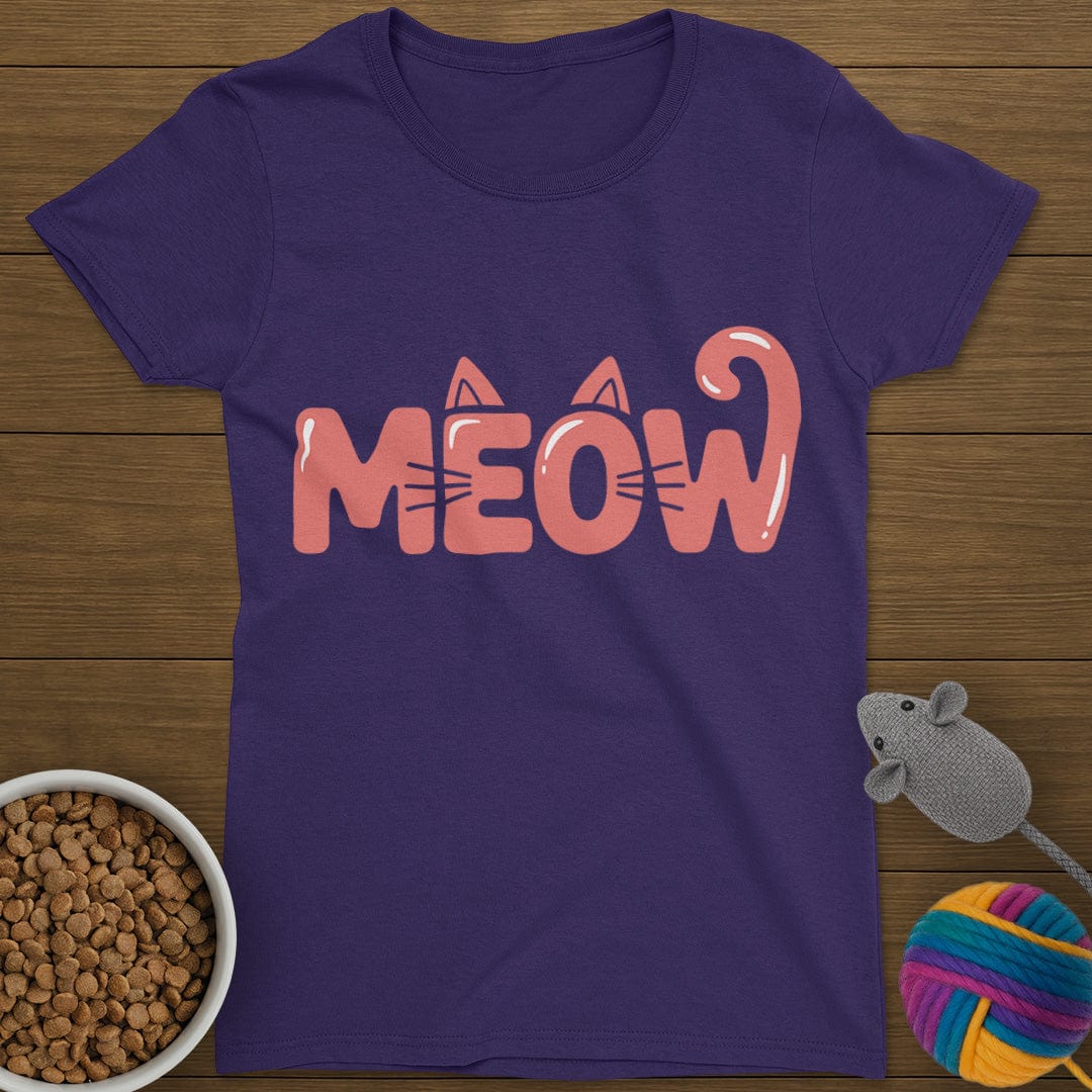 Meow Cat T-Shirt Womens