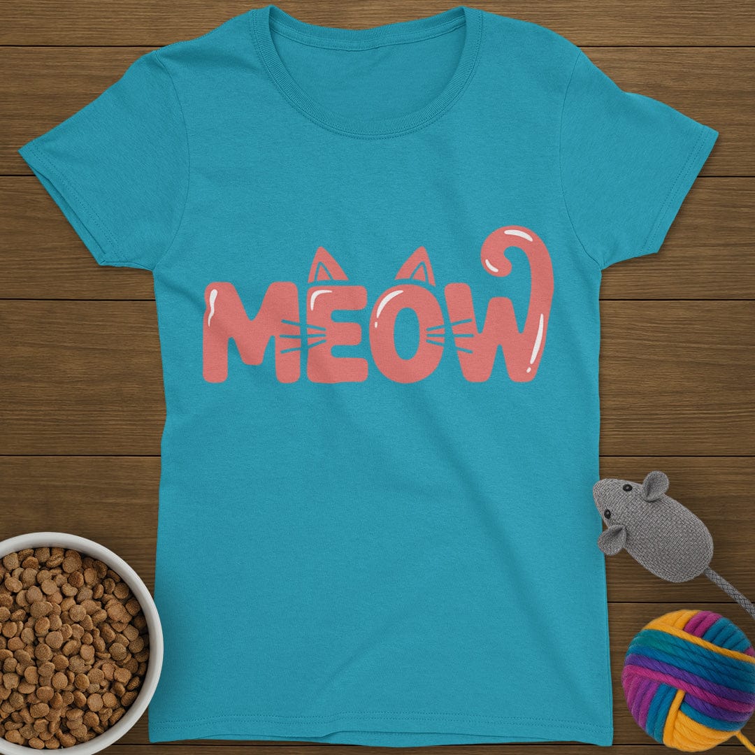 Meow Cat T-Shirt Womens