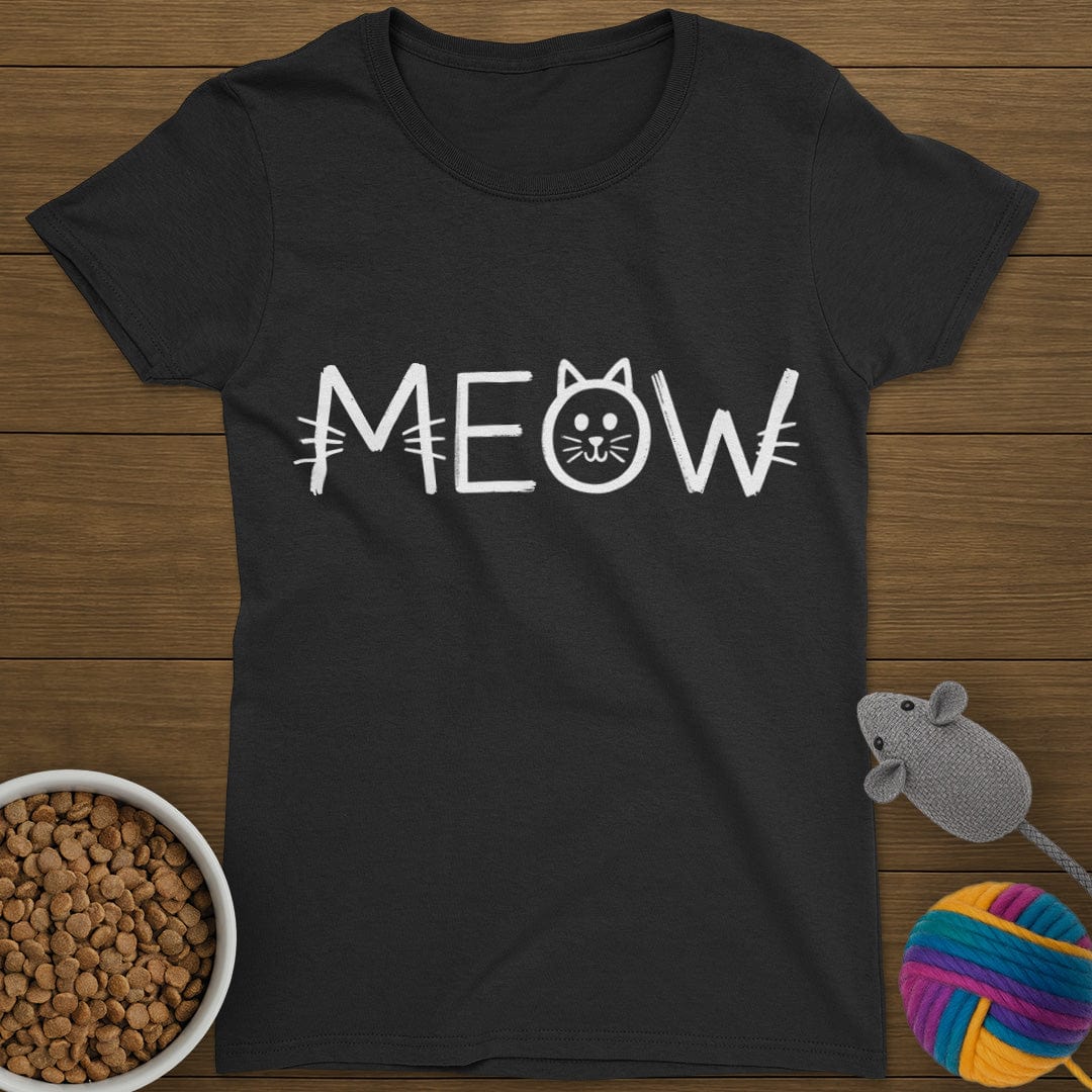 Meow Chalk Cat T-Shirt Womens