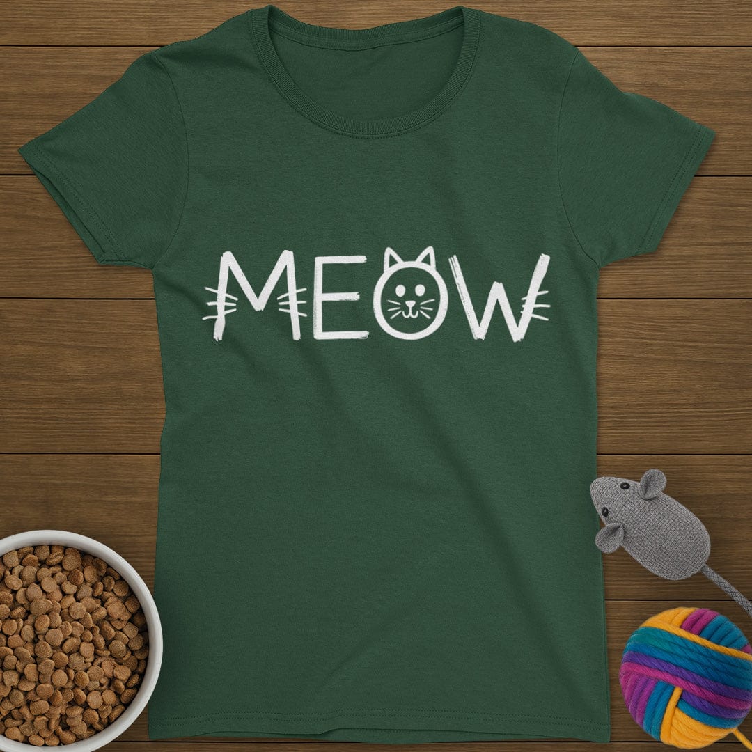 Meow Chalk Cat T-Shirt Womens