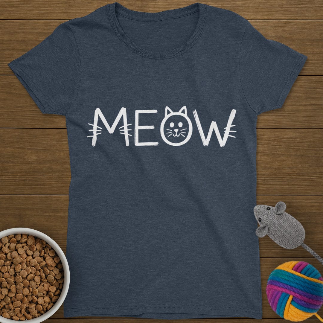 Meow Chalk Cat T-Shirt Womens