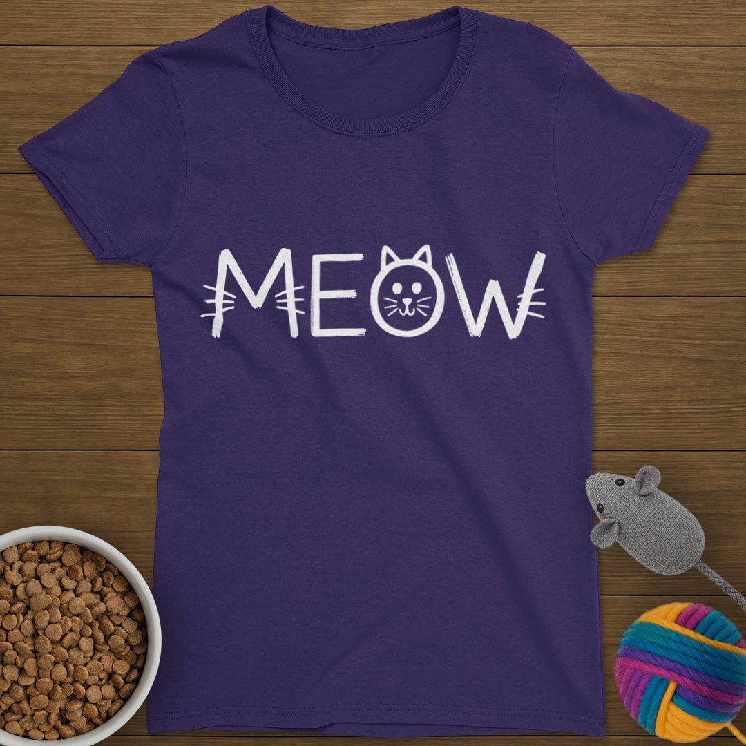 Meow Chalk Cat T-Shirt Womens