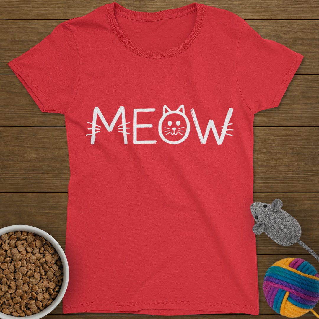 Meow Chalk Cat T-Shirt Womens