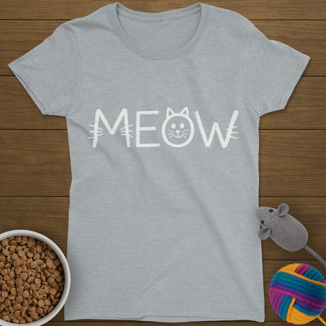 Meow Chalk Cat T-Shirt Womens