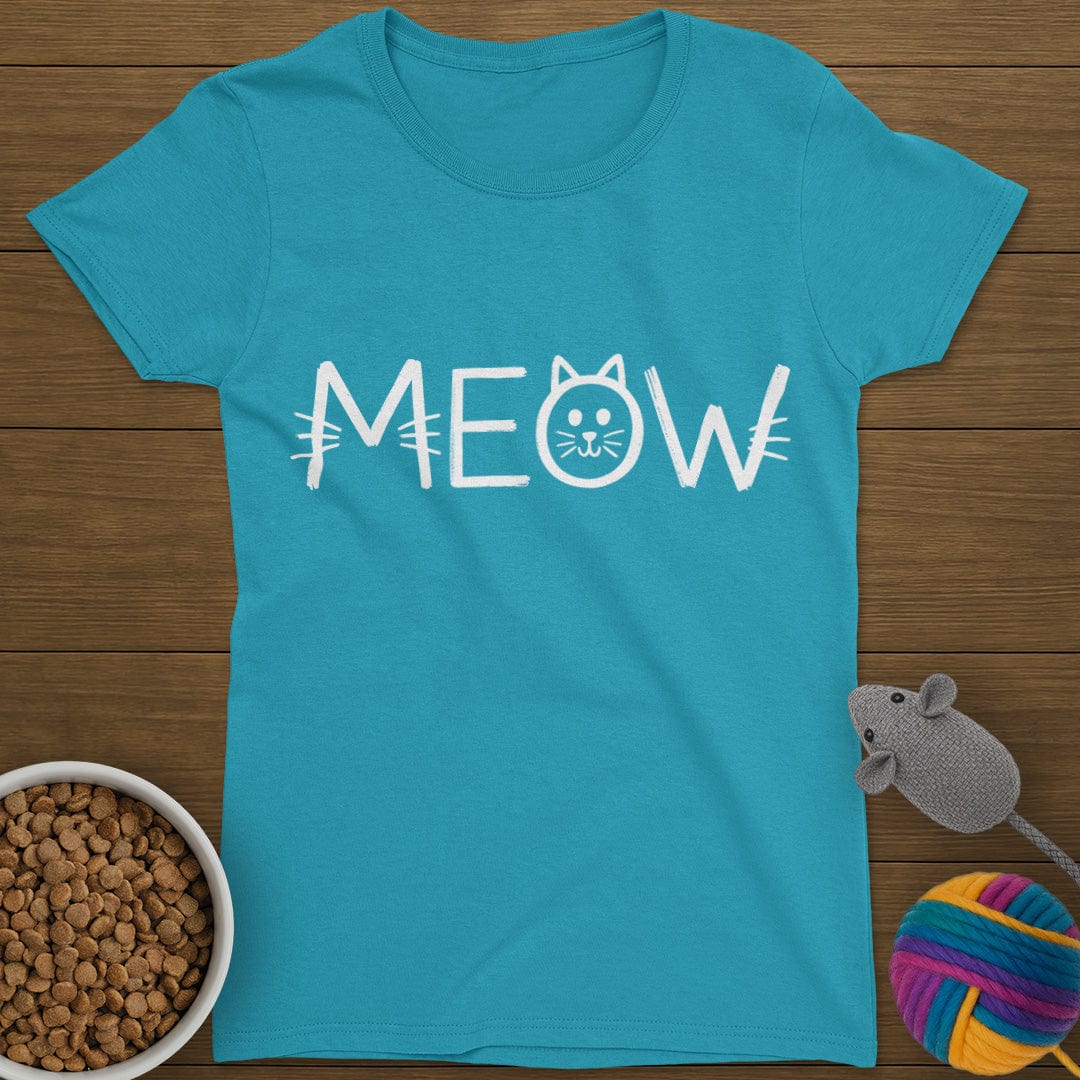 Meow Chalk Cat T-Shirt Womens