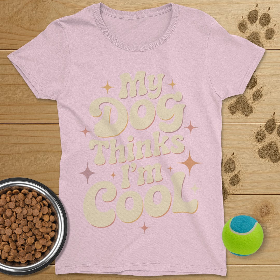 My Dog Thinks I'm Cool Retro T-Shirt-Womens