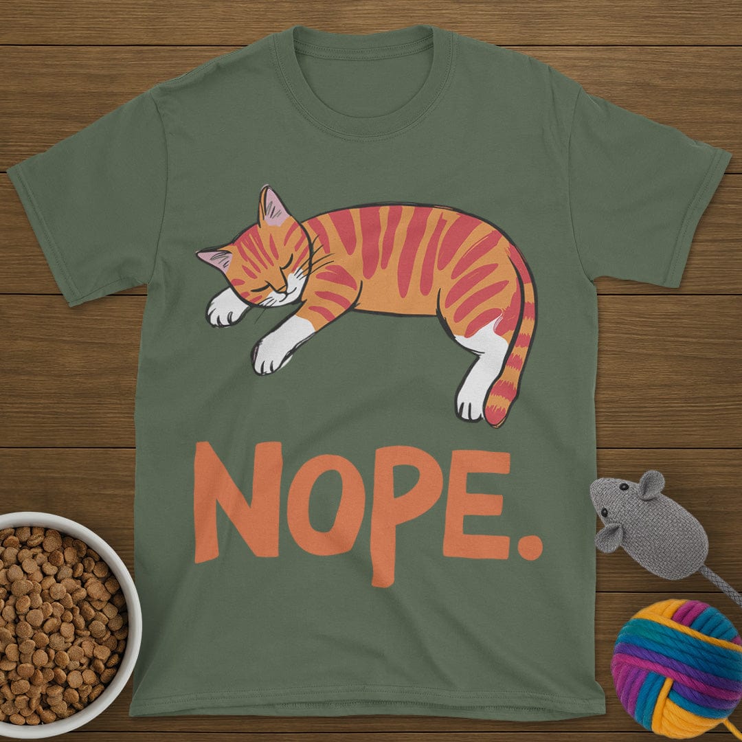 Nope Lazy Cat T-Shirt