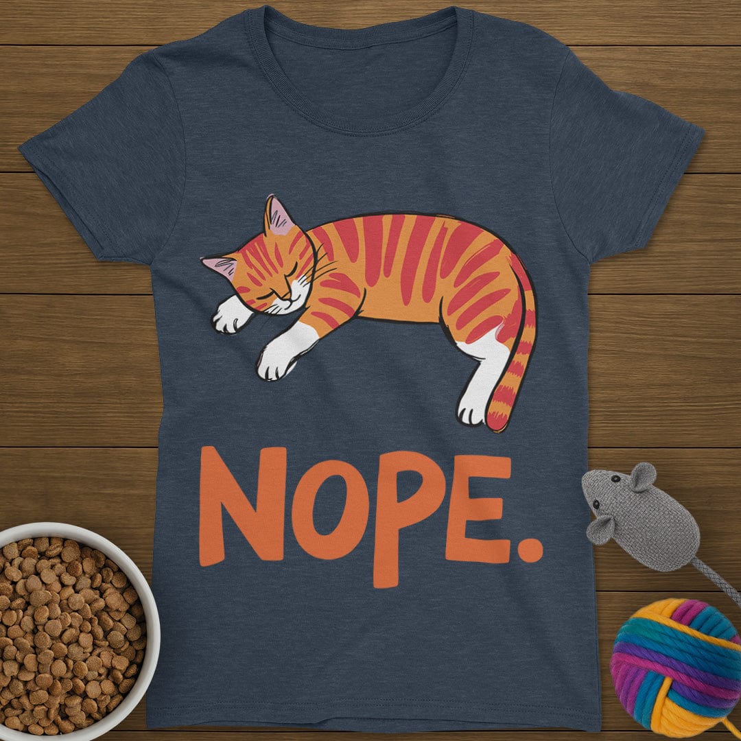 Nope Lazy Cat T-Shirt Womens
