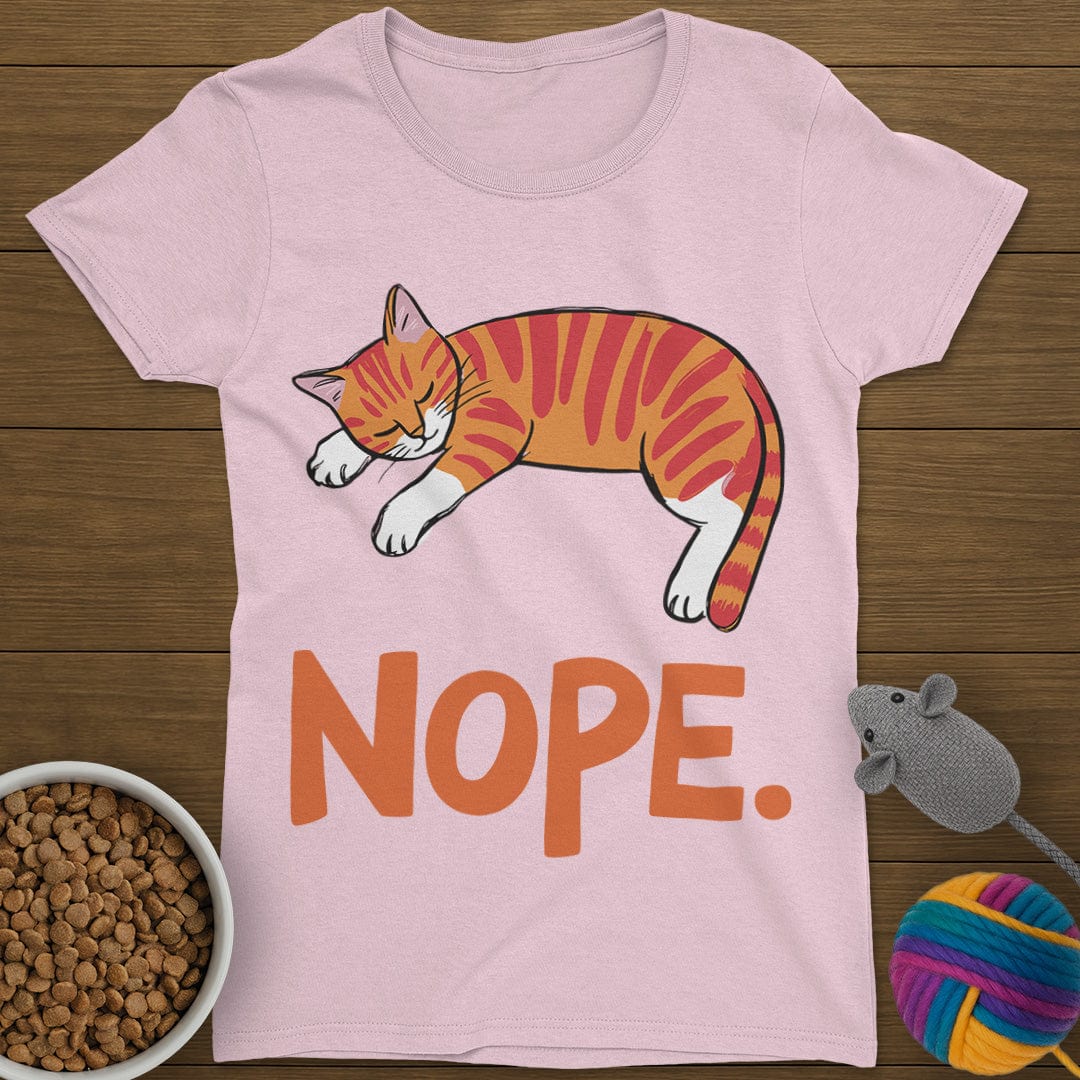 Nope Lazy Cat T-Shirt Womens