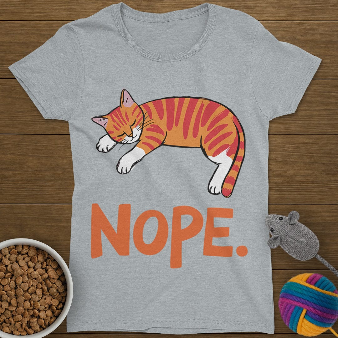 Nope Lazy Cat T-Shirt Womens