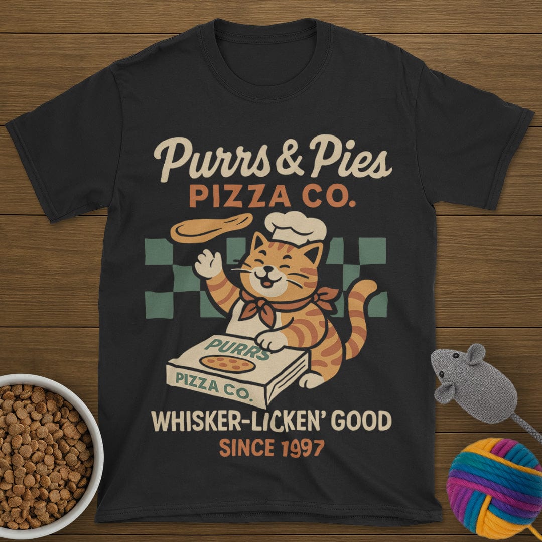 Purrs and Pies Pizza Co Cat T-Shirt