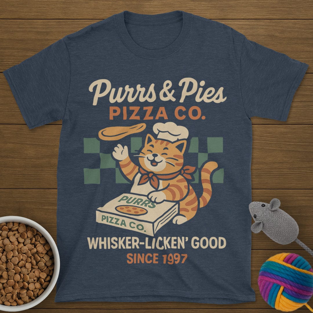 Purrs and Pies Pizza Co Cat T-Shirt