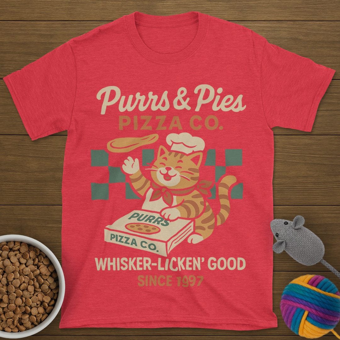 Purrs and Pies Pizza Co Cat T-Shirt