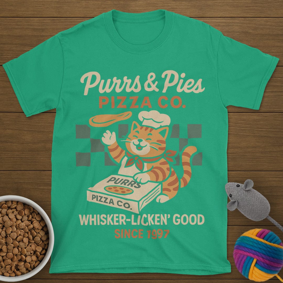 Purrs and Pies Pizza Co Cat T-Shirt