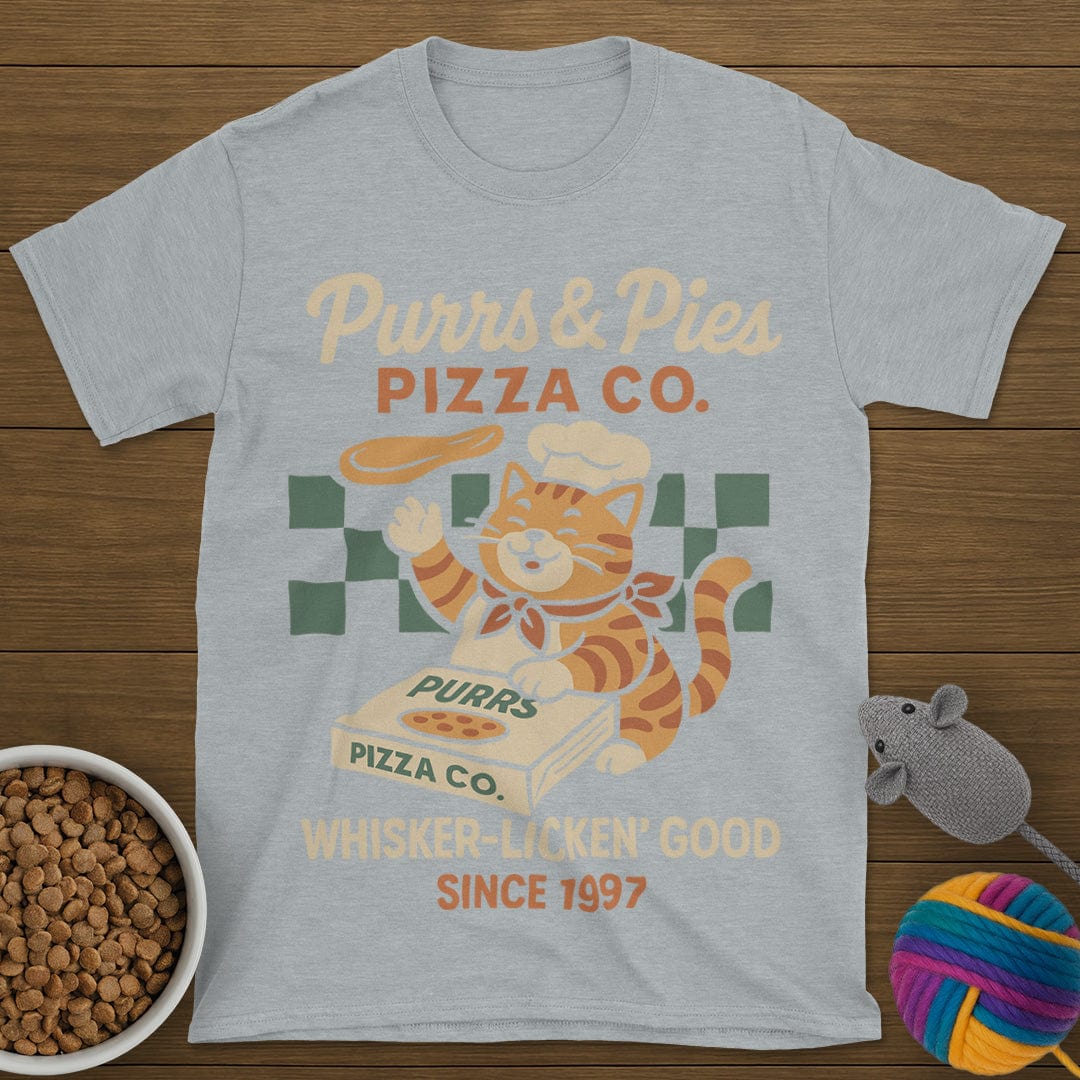 Purrs and Pies Pizza Co Cat T-Shirt