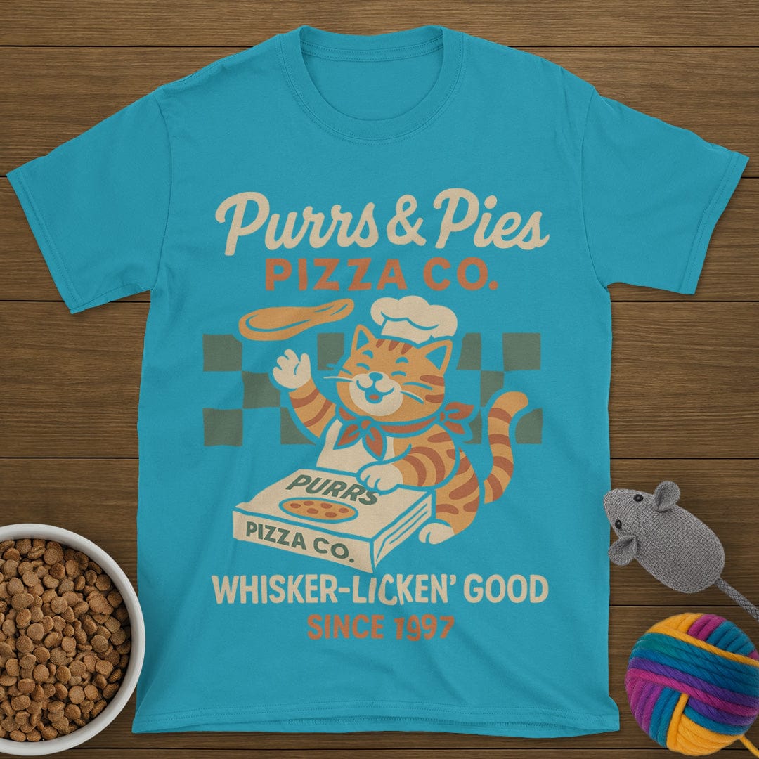 Purrs and Pies Pizza Co Cat T-Shirt