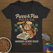 Purrs and Pies Pizza Co Cat T-Shirt Womens