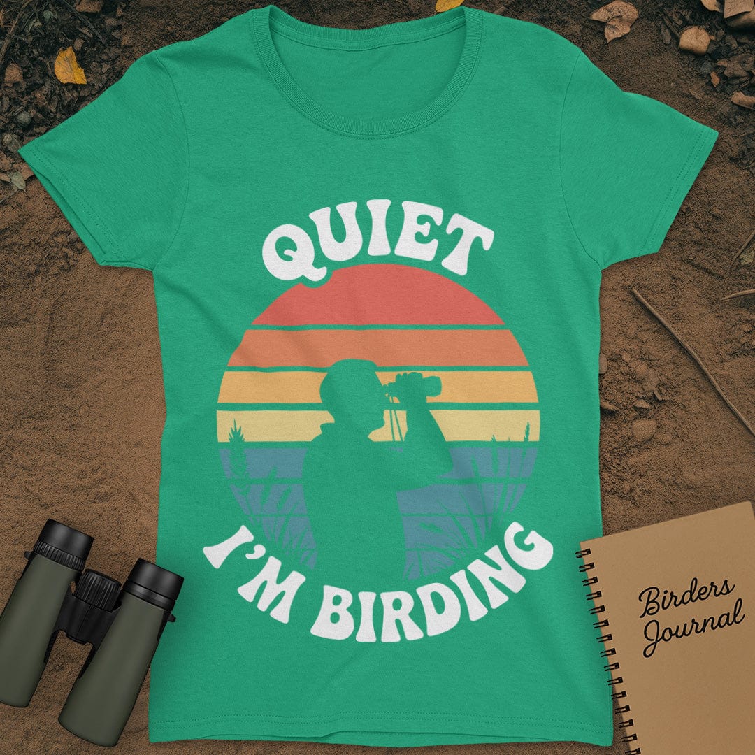 Quiet I'm Birding T-Shirt Womens