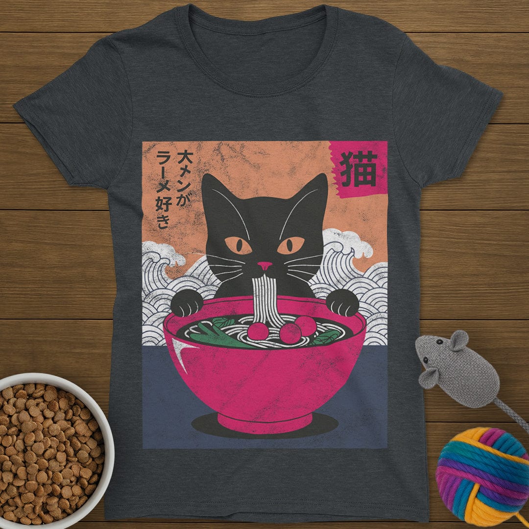 Ramen Noodles Cat T-Shirt Womens