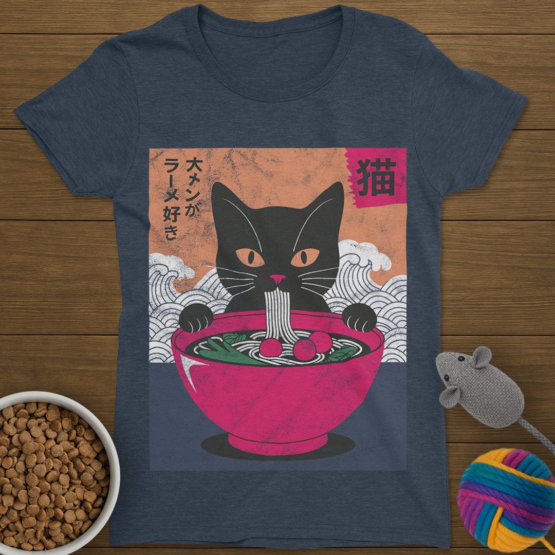 Ramen Noodles Cat T-Shirt Womens