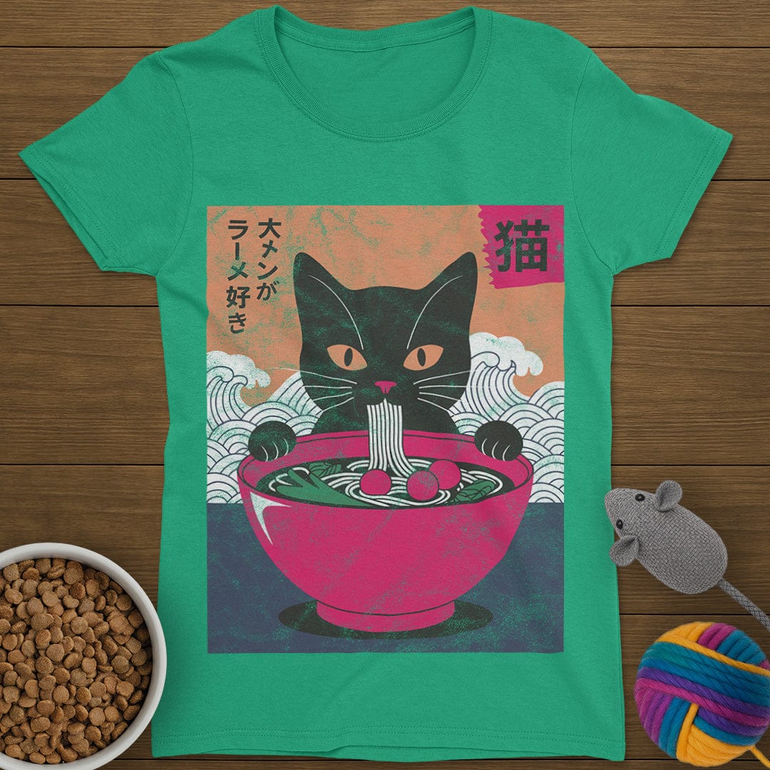 Ramen Noodles Cat T-Shirt Womens