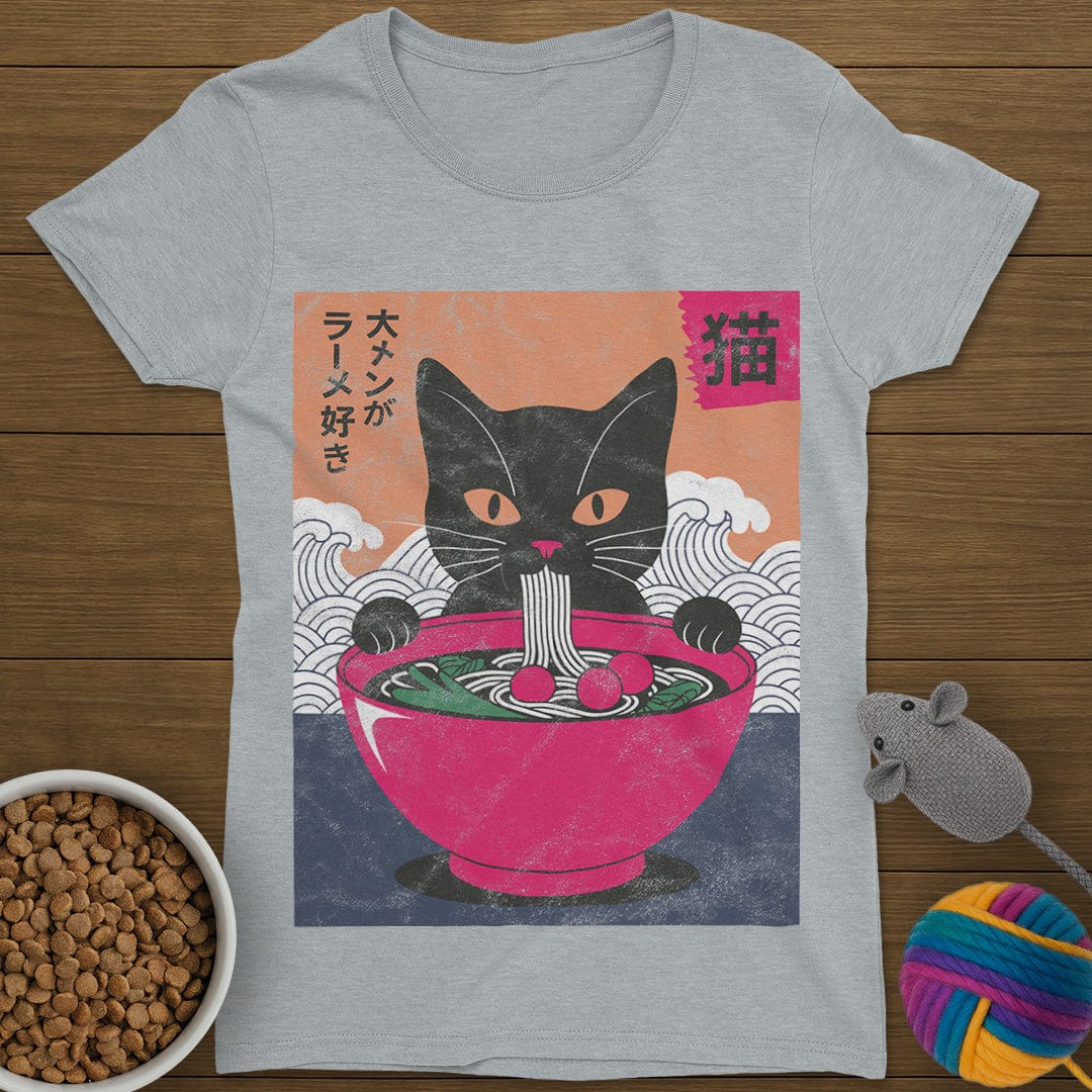 Ramen Noodles Cat T-Shirt Womens