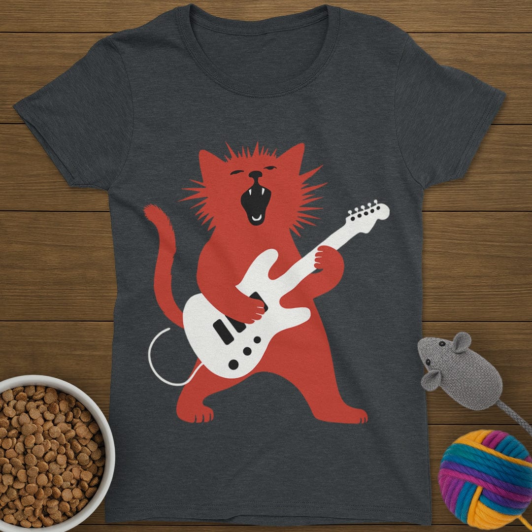 Rockstar Cat T-Shirt Womens