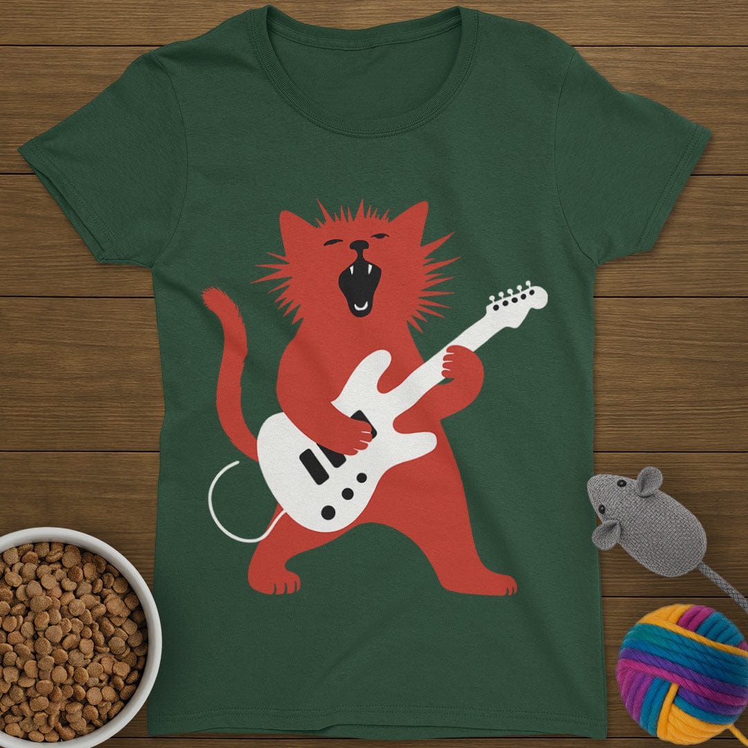 Rockstar Cat T-Shirt Womens